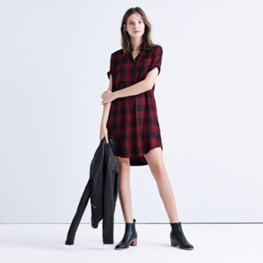 Madewell buffalo check courier dress